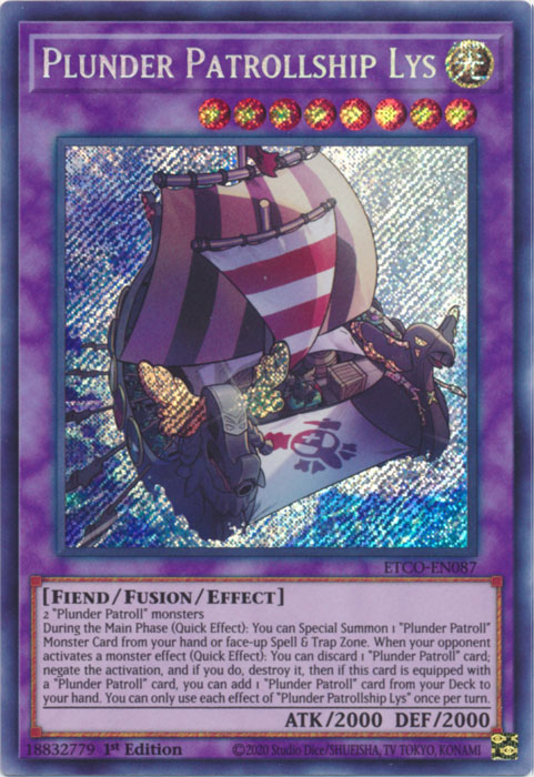 Plunder Patrollship Lys [ETCO-EN087] Secret Rare | Gear Gaming Bentonville