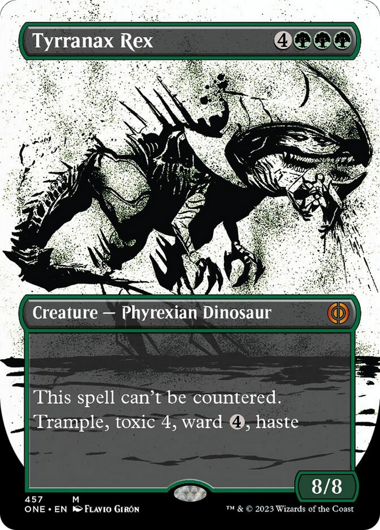 Tyrranax Rex (Borderless Ichor Step-and-Compleat Foil) [Phyrexia: All Will Be One] | Gear Gaming Bentonville