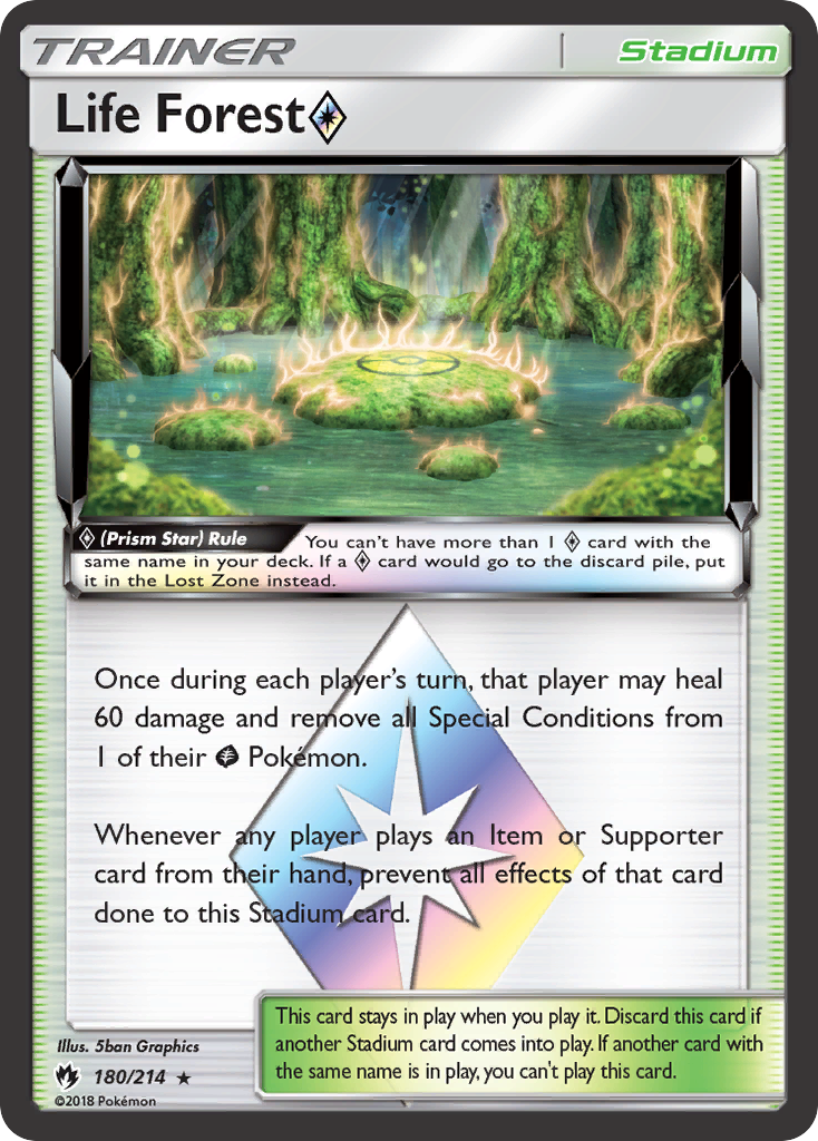 Life Forest (180/214) (Prism Star) [Sun & Moon: Lost Thunder] | Gear Gaming Bentonville