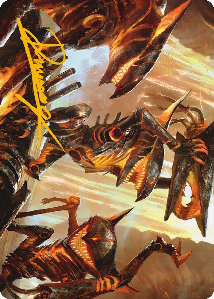 Gleeful Demolition Art Card (Gold-Stamped Signature) [Phyrexia: All Will Be One Art Series] | Gear Gaming Bentonville