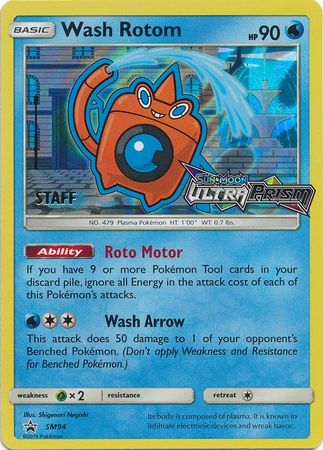 Wash Rotom (SM94) (Staff Prerelease Promo) [Sun & Moon: Black Star Promos] | Gear Gaming Bentonville