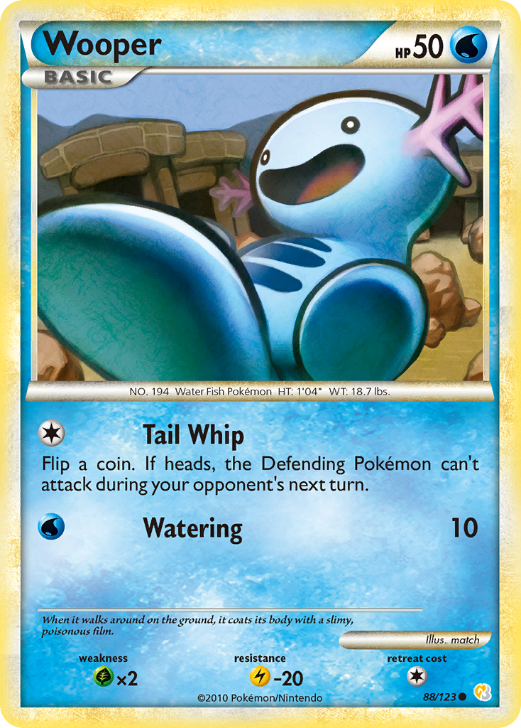 Wooper (88/123) [HeartGold & SoulSilver: Base Set] | Gear Gaming Bentonville