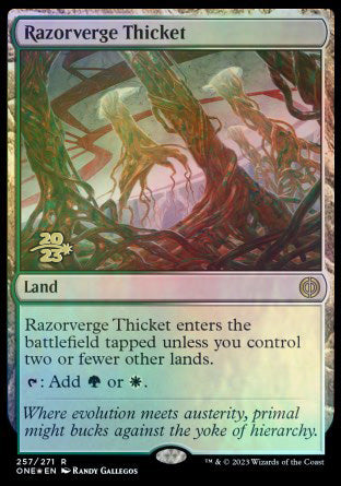 Razorverge Thicket [Phyrexia: All Will Be One Prerelease Promos] | Gear Gaming Bentonville