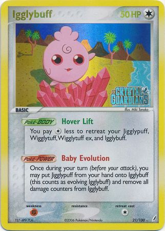 Igglybuff (21/100) (Stamped) [EX: Crystal Guardians] | Gear Gaming Bentonville