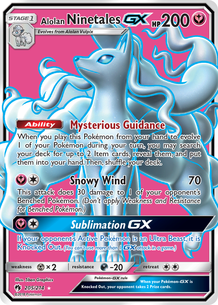 Alolan Ninetales GX (205/214) [Sun & Moon: Lost Thunder] | Gear Gaming Bentonville