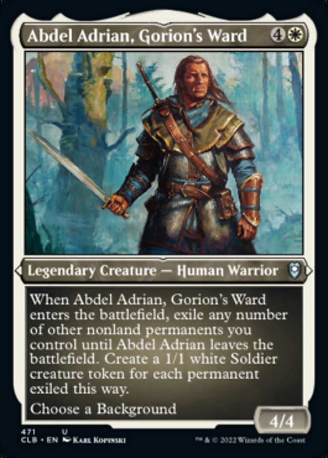 Abdel Adrian, Gorion's Ward (Foil Etched) [Commander Legends: Battle for Baldur's Gate] | Gear Gaming Bentonville