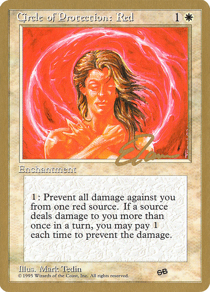 Circle of Protection: Red (Eric Tam) (SB) [Pro Tour Collector Set] | Gear Gaming Bentonville