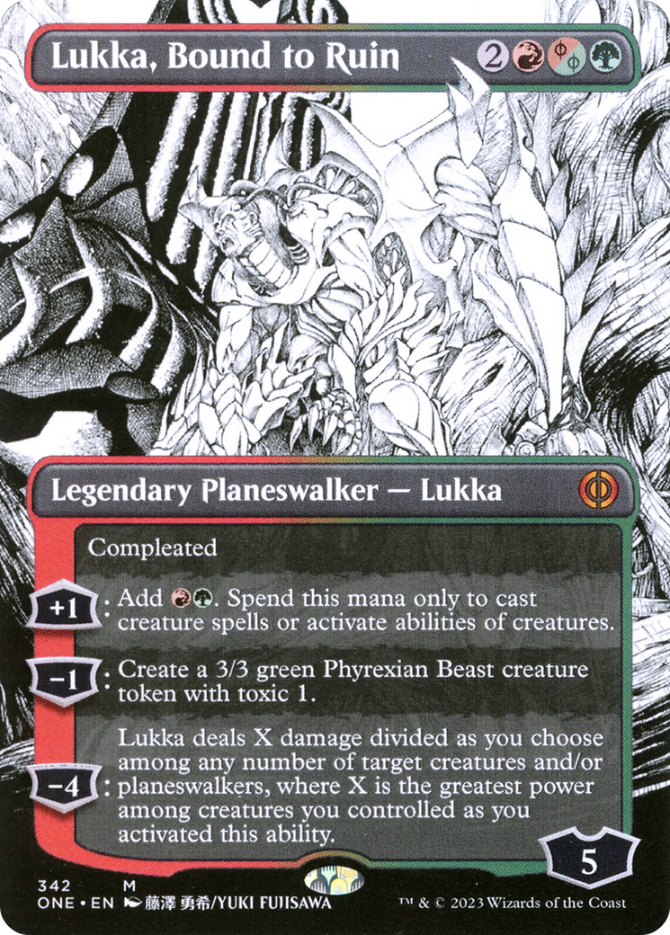 Lukka, Bound to Ruin (Borderless Manga) [Phyrexia: All Will Be One] | Gear Gaming Bentonville