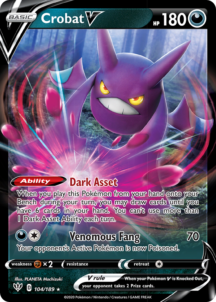 Crobat V (104/189) [Sword & Shield: Darkness Ablaze] | Gear Gaming Bentonville