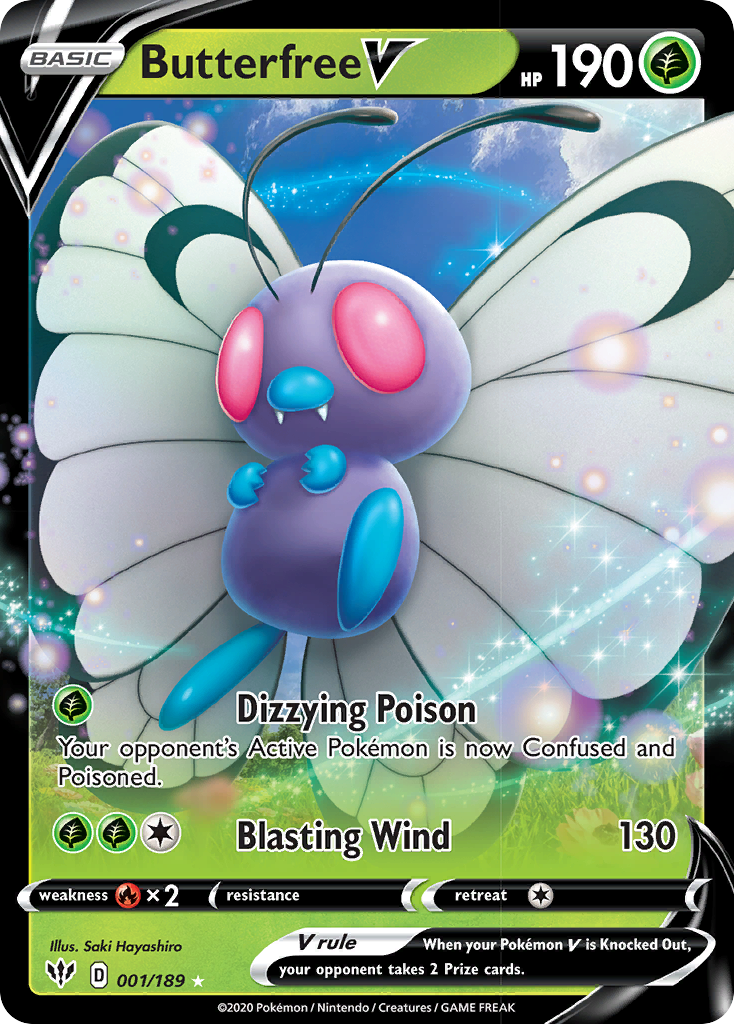 Butterfree V (001/189) [Sword & Shield: Darkness Ablaze] | Gear Gaming Bentonville