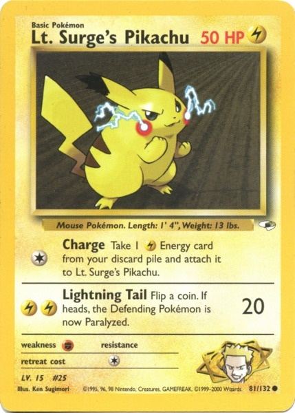 Lt. Surge's Pikachu (81/132) [Gym Heroes Unlimited] | Gear Gaming Bentonville