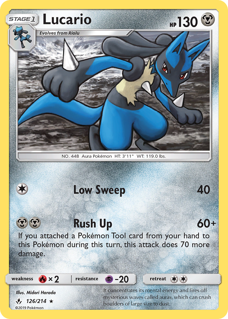 Lucario (126/214) [Sun & Moon: Unbroken Bonds] | Gear Gaming Bentonville