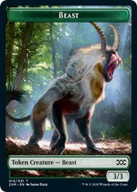 Beast // Treasure Double-sided Token [Double Masters Tokens] | Gear Gaming Bentonville