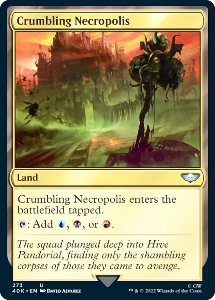 Crumbling Necropolis (Surge Foil) [Universes Beyond: Warhammer 40,000] | Gear Gaming Bentonville