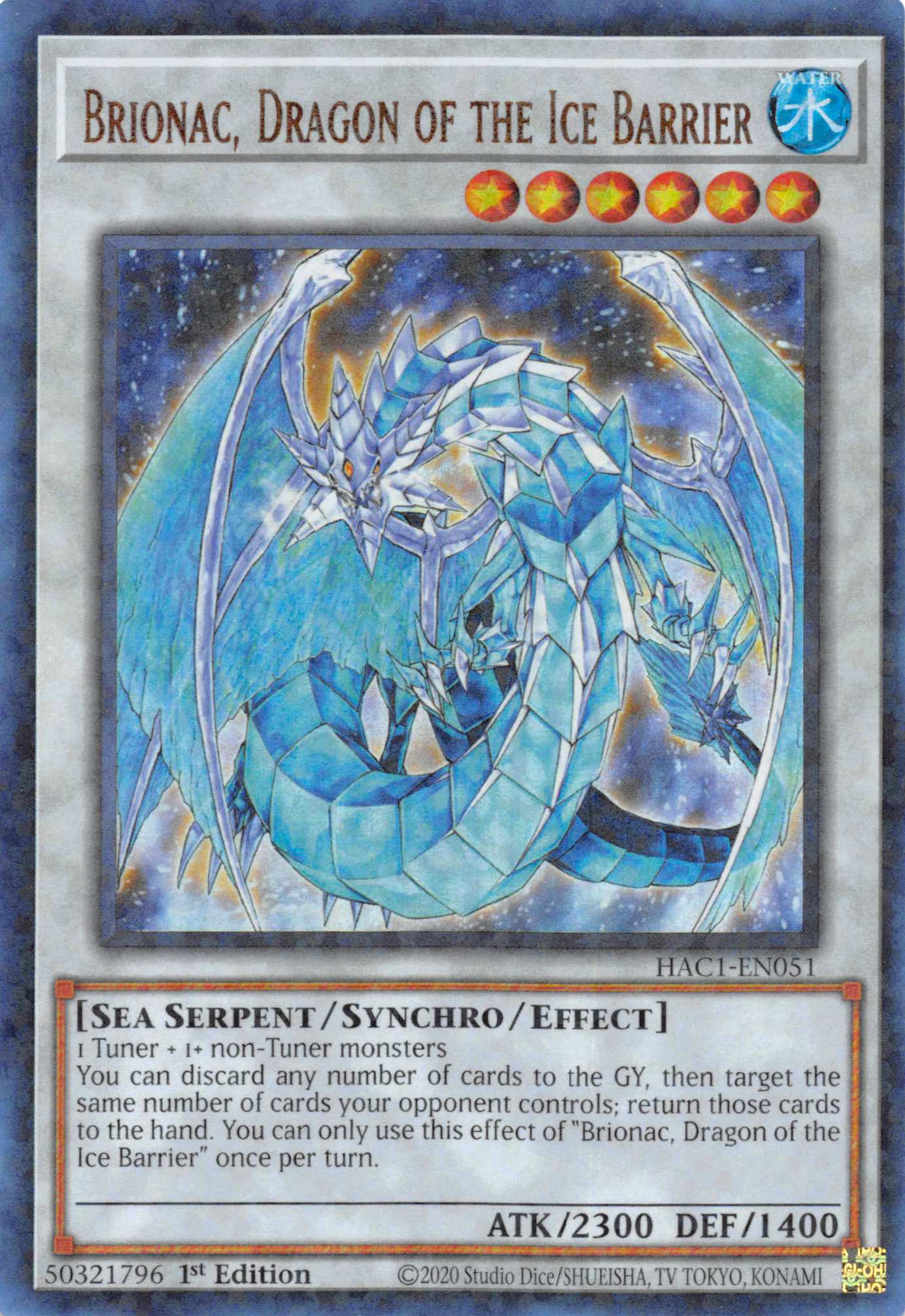 Brionac, Dragon of the Ice Barrier (Duel Terminal) [HAC1-EN051] Parallel Rare | Gear Gaming Bentonville