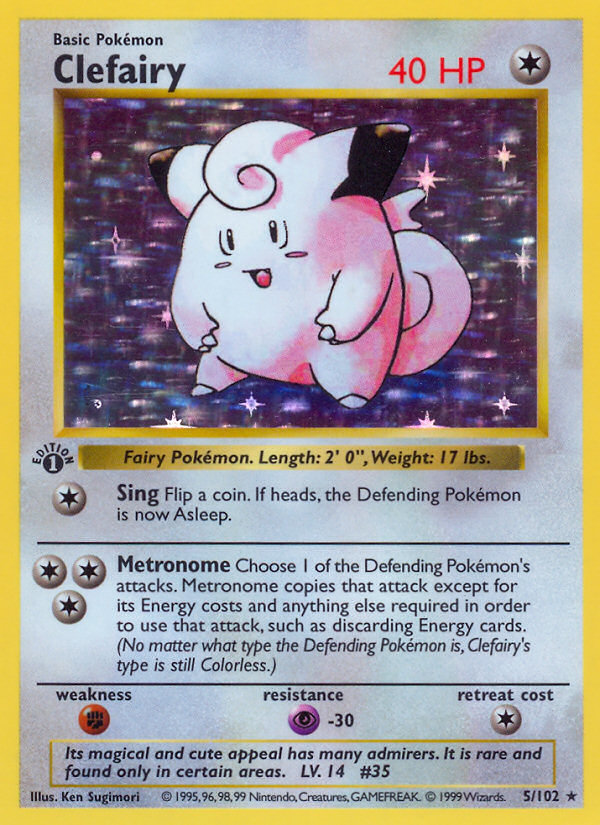 Clefairy (5/102) (Shadowless) [Base Set 1st Edition] | Gear Gaming Bentonville