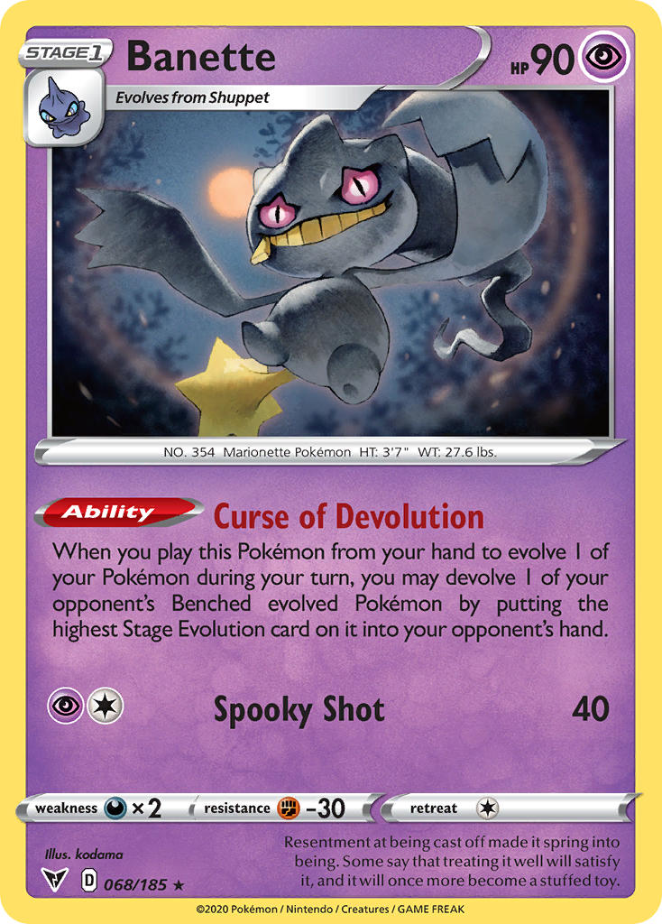 Banette (068/185) [Sword & Shield: Vivid Voltage] | Gear Gaming Bentonville