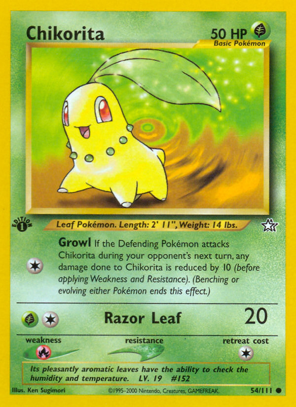 Chikorita (54/111) [Neo Genesis 1st Edition] | Gear Gaming Bentonville