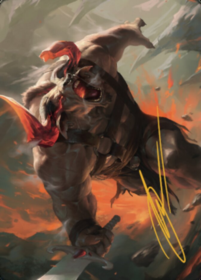 Furious Bellow Art Card (Gold-Stamped Signature) [Dominaria United Art Series] | Gear Gaming Bentonville