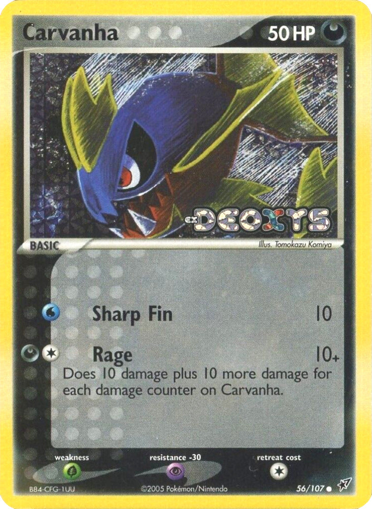 Carvanha (56/107) (Stamped) [EX: Deoxys] | Gear Gaming Bentonville