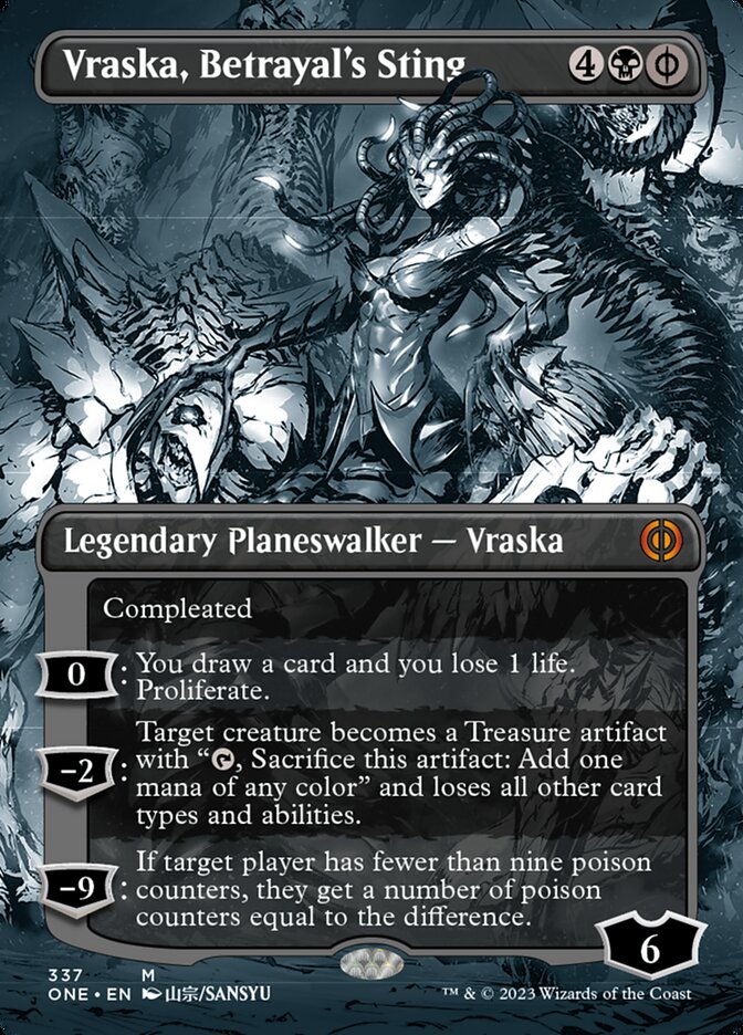 Vraska, Betrayal's Sting (Borderless Manga) [Phyrexia: All Will Be One] | Gear Gaming Bentonville