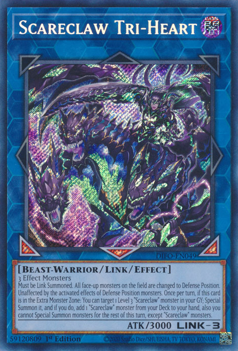 Scareclaw Tri-Heart [DIFO-EN049] Secret Rare | Gear Gaming Bentonville