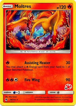 Moltres (38/214) (Charizard Stamp #46) [Battle Academy 2020] | Gear Gaming Bentonville