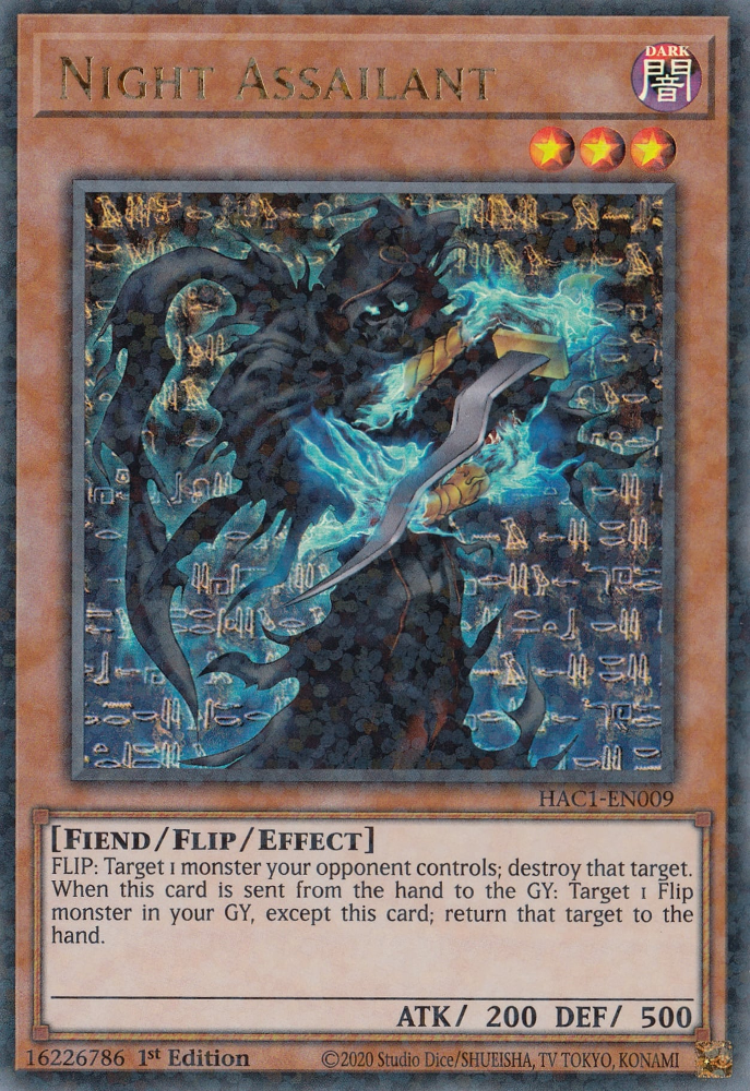 Night Assailant (Duel Terminal) [HAC1-EN009] Parallel Rare | Gear Gaming Bentonville