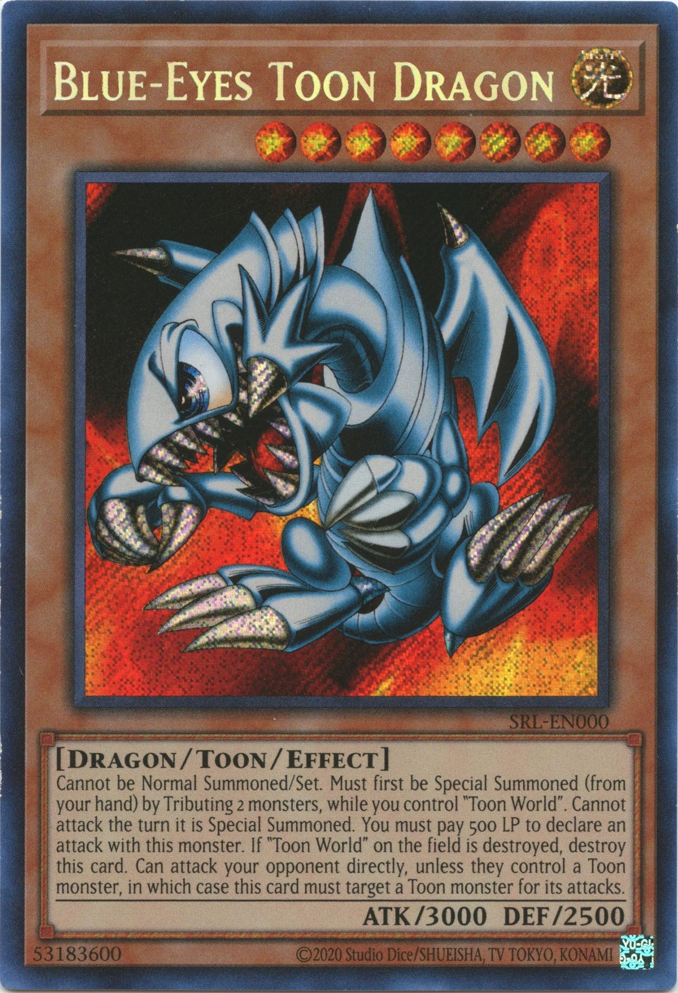 Blue-Eyes Toon Dragon (25th Anniversary) [SRL-EN000] Secret Rare | Gear Gaming Bentonville