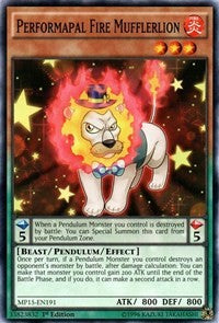 Performapal Fire Mufflerlion [2015 Mega-Tins Mega Pack] [MP15-EN191] | Gear Gaming Bentonville