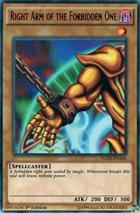 Right Arm of the Forbidden One (A) [King of Games: Yugi's Legendary Decks] [YGLD-ENA20] | Gear Gaming Bentonville