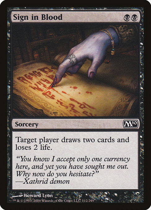 Sign in Blood [Magic 2010 (M10)] | Gear Gaming Bentonville