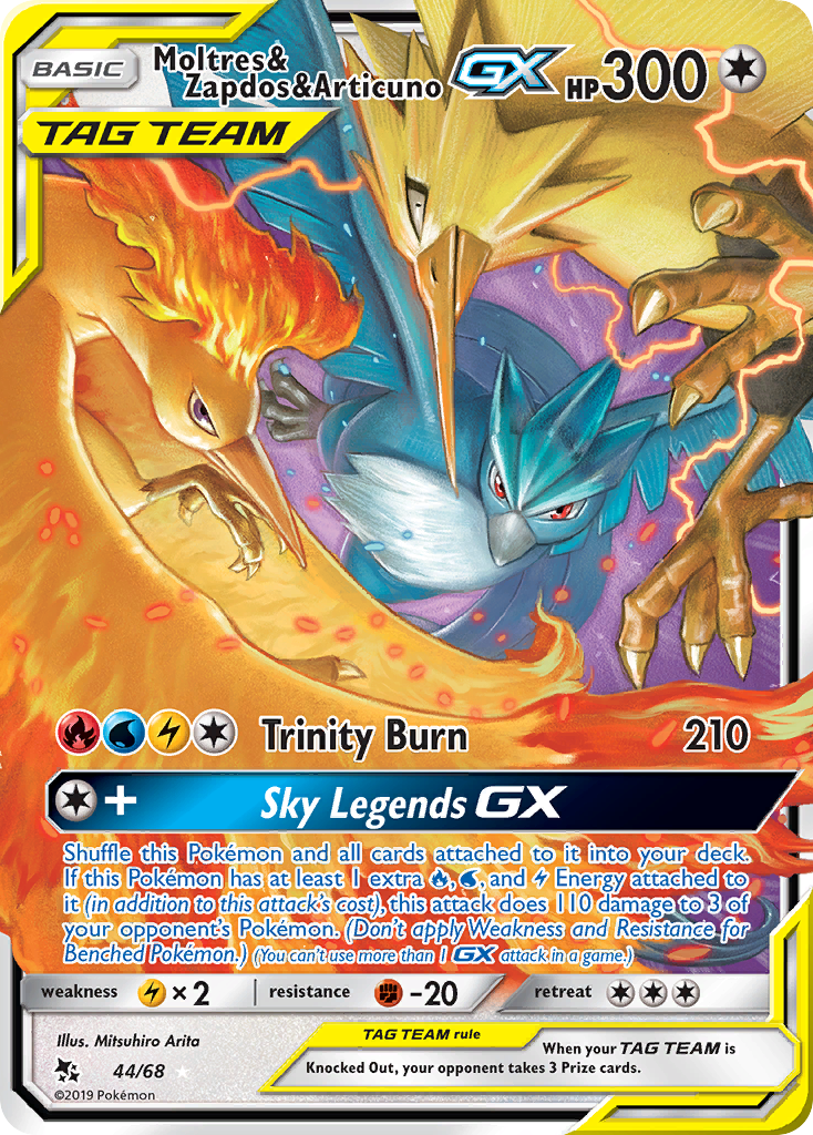 Moltres & Zapdos & Articuno GX (44/68) [Sun & Moon: Hidden Fates] | Gear Gaming Bentonville