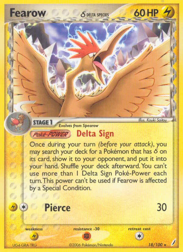 Fearow (18/100) (Delta Species) [EX: Crystal Guardians] | Gear Gaming Bentonville