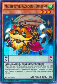 Majespecter Raccoon - Bunbuku [2016 Mega-Tins Mega Pack] [MP16-EN126] | Gear Gaming Bentonville