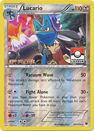 Lucario (63/124) (League Promo 3rd Place) [XY: Fates Collide] | Gear Gaming Bentonville