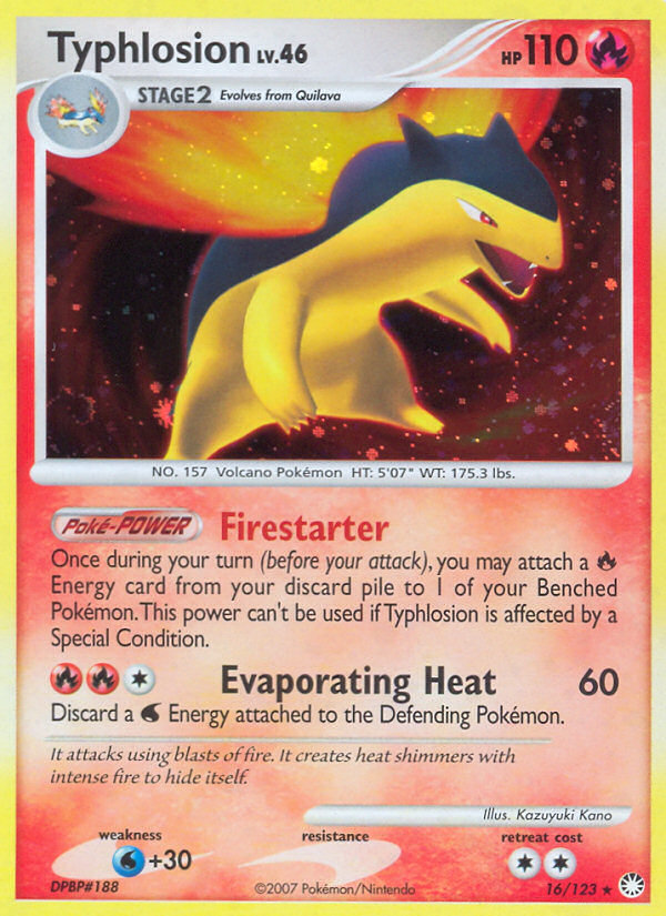 Typhlosion (16/123) [Diamond & Pearl: Mysterious Treasures] | Gear Gaming Bentonville