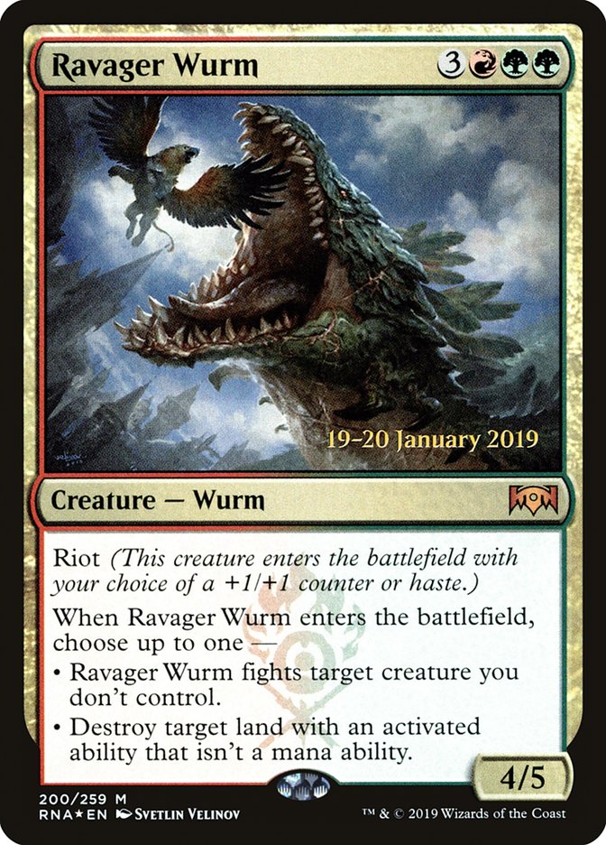 Ravager Wurm [Ravnica Allegiance Prerelease Promos] | Gear Gaming Bentonville