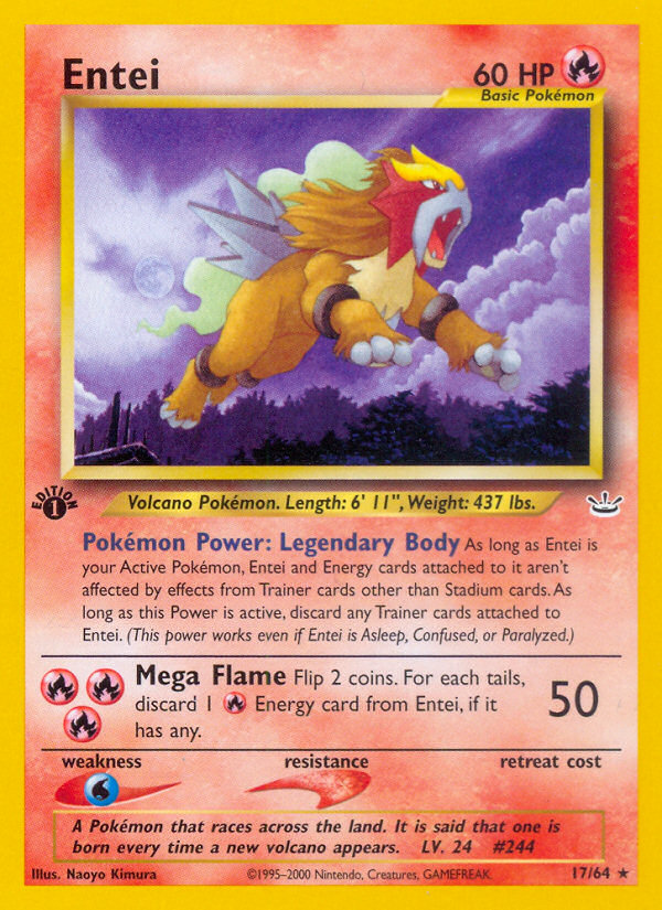 Entei (17/64) [Neo Revelation 1st Edition] | Gear Gaming Bentonville