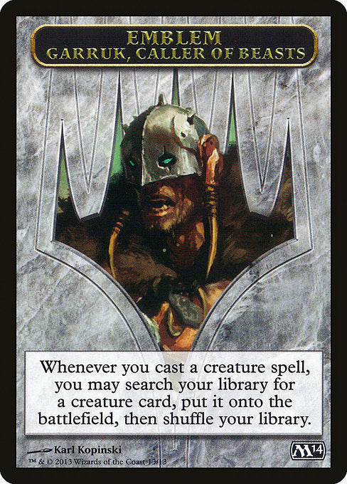 Emblem - Garruk, Caller of Beasts [Magic 2014 (M14)] | Gear Gaming Bentonville