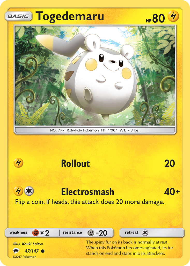 Togedemaru (47/147) [Sun & Moon: Burning Shadows] | Gear Gaming Bentonville