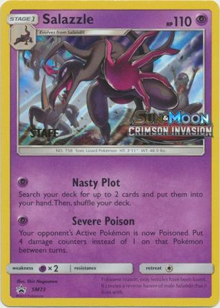 Salazzle (SM73) (Staff Prerelease Promo) [Sun & Moon: Black Star Promos] | Gear Gaming Bentonville