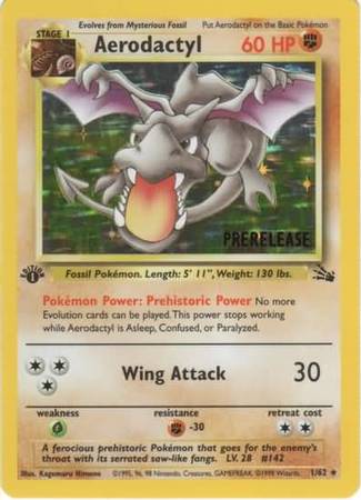 Aerodactyl (1/62) (Prerelease Promo) [Fossil 1st Edition] | Gear Gaming Bentonville