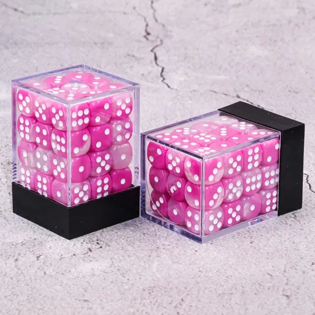 (Pink + White) 12mm D6 block of 36 dice | Gear Gaming Bentonville