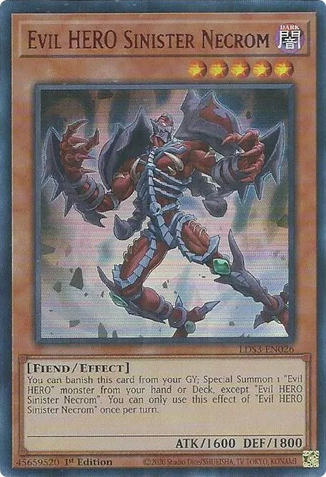 Evil HERO Sinister Necrom (Red) [LDS3-EN026] Ultra Rare | Gear Gaming Bentonville