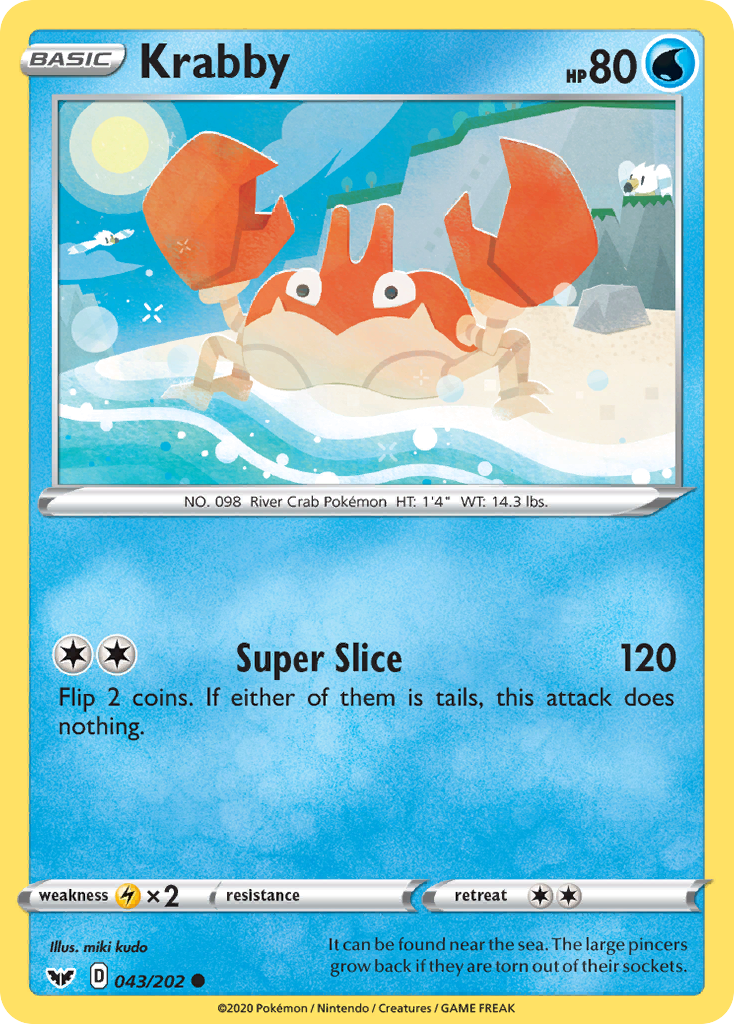 Krabby (043/202) [Sword & Shield: Base Set] | Gear Gaming Bentonville