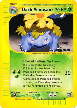 Dark Venusaur (7) (Winner) [Best of Promos] | Gear Gaming Bentonville