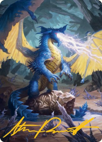 Blue Dragon Art Card (Gold-Stamped Signature) [Dungeons & Dragons: Adventures in the Forgotten Realms Art Series] | Gear Gaming Bentonville