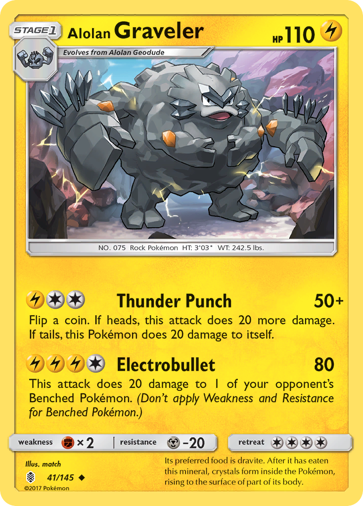 Alolan Graveler (41/145) [Sun & Moon: Guardians Rising] | Gear Gaming Bentonville