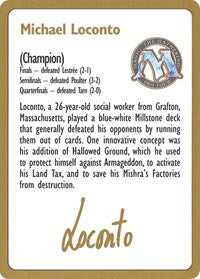 1996 Michael Loconto Biography Card [World Championship Decks] | Gear Gaming Bentonville